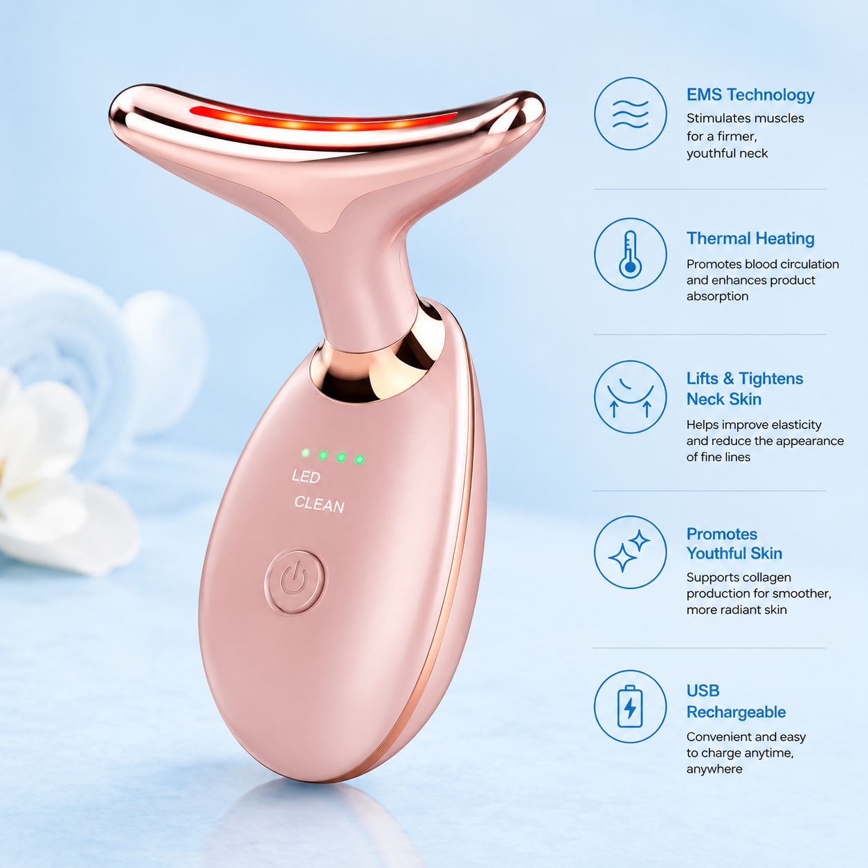 Thermal Neck Lifting And Tighten Massager Electric