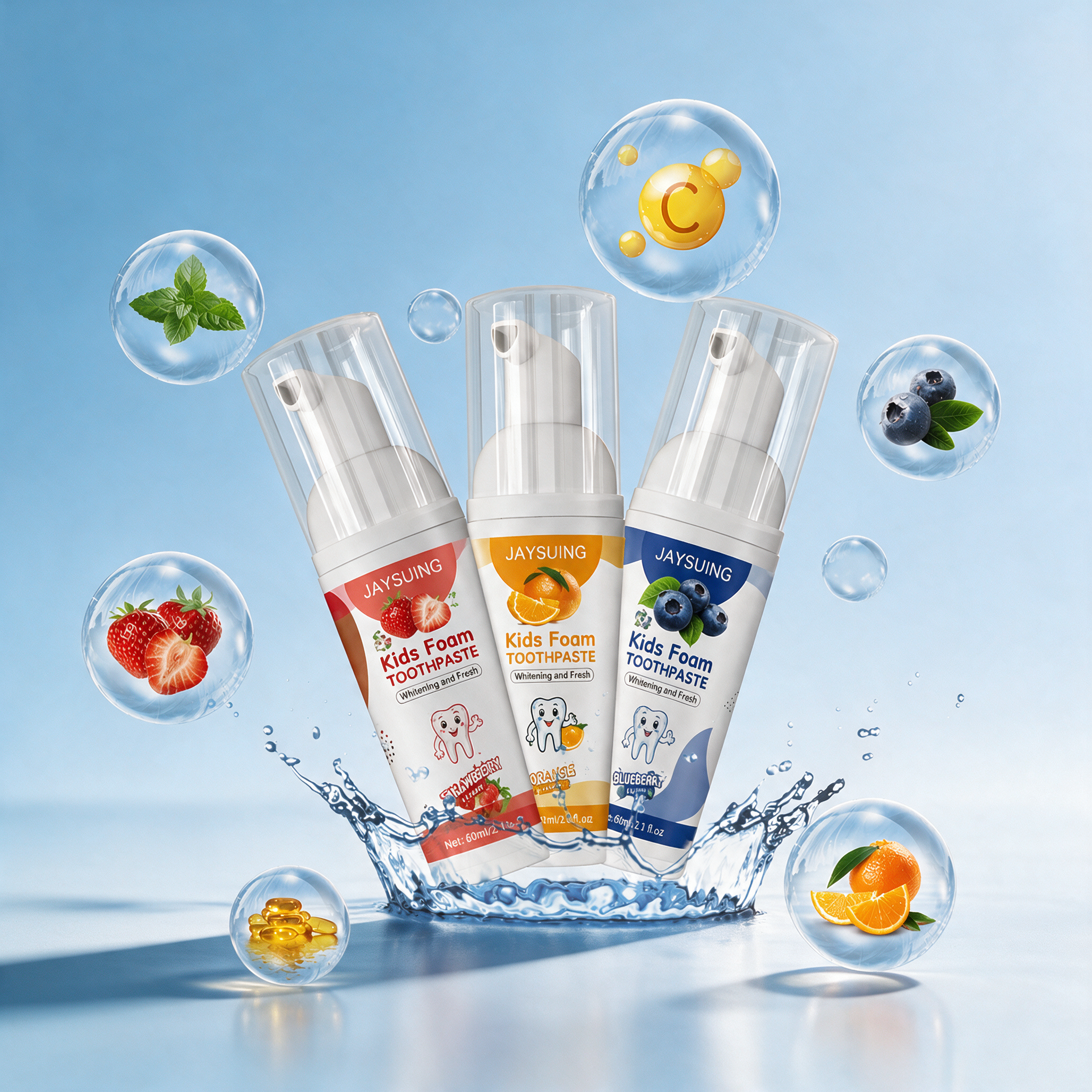 Natural Kids Foam Toothpaste Mousse - hero shot