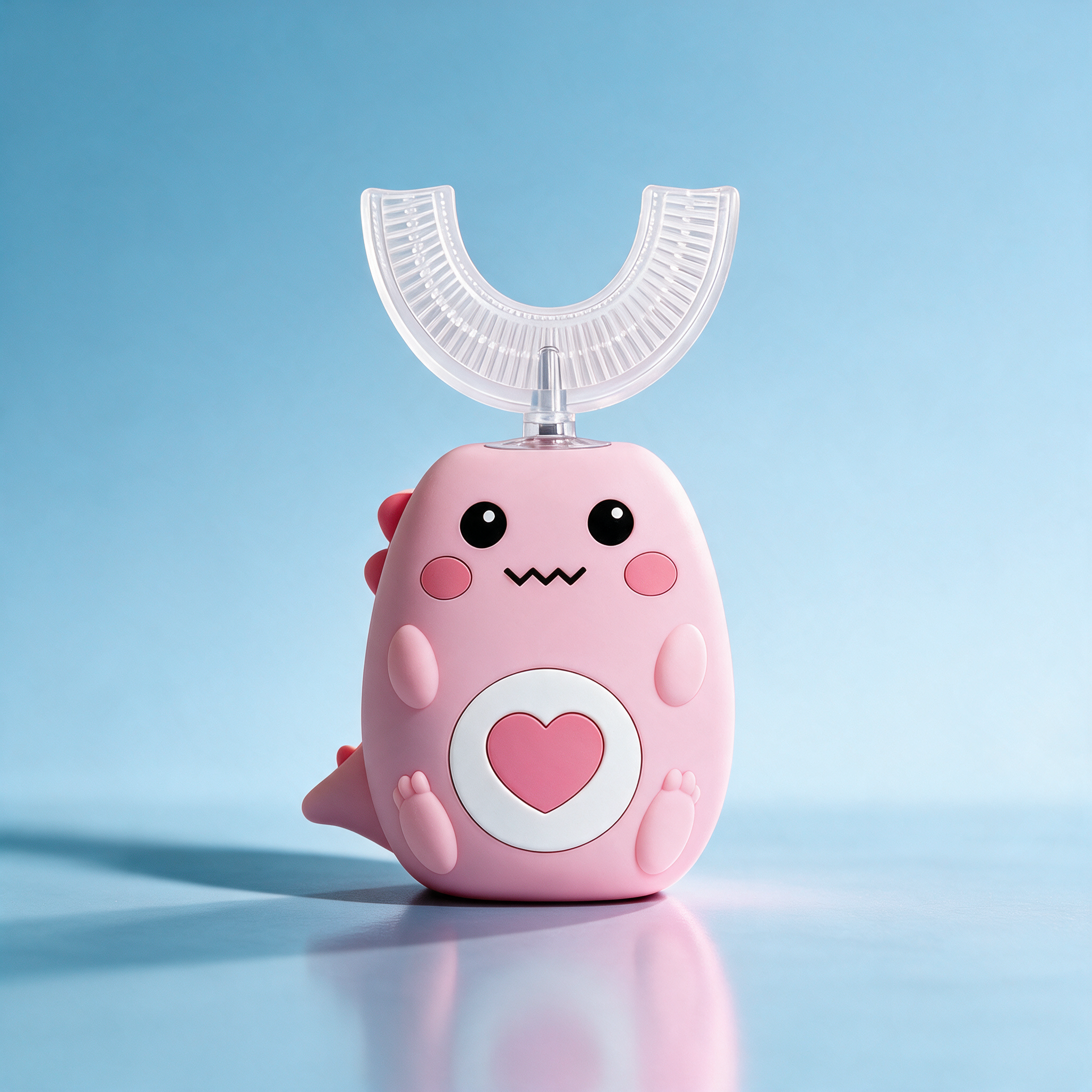 Fun U-Shaped Toothbrush for Kids - pink color variant