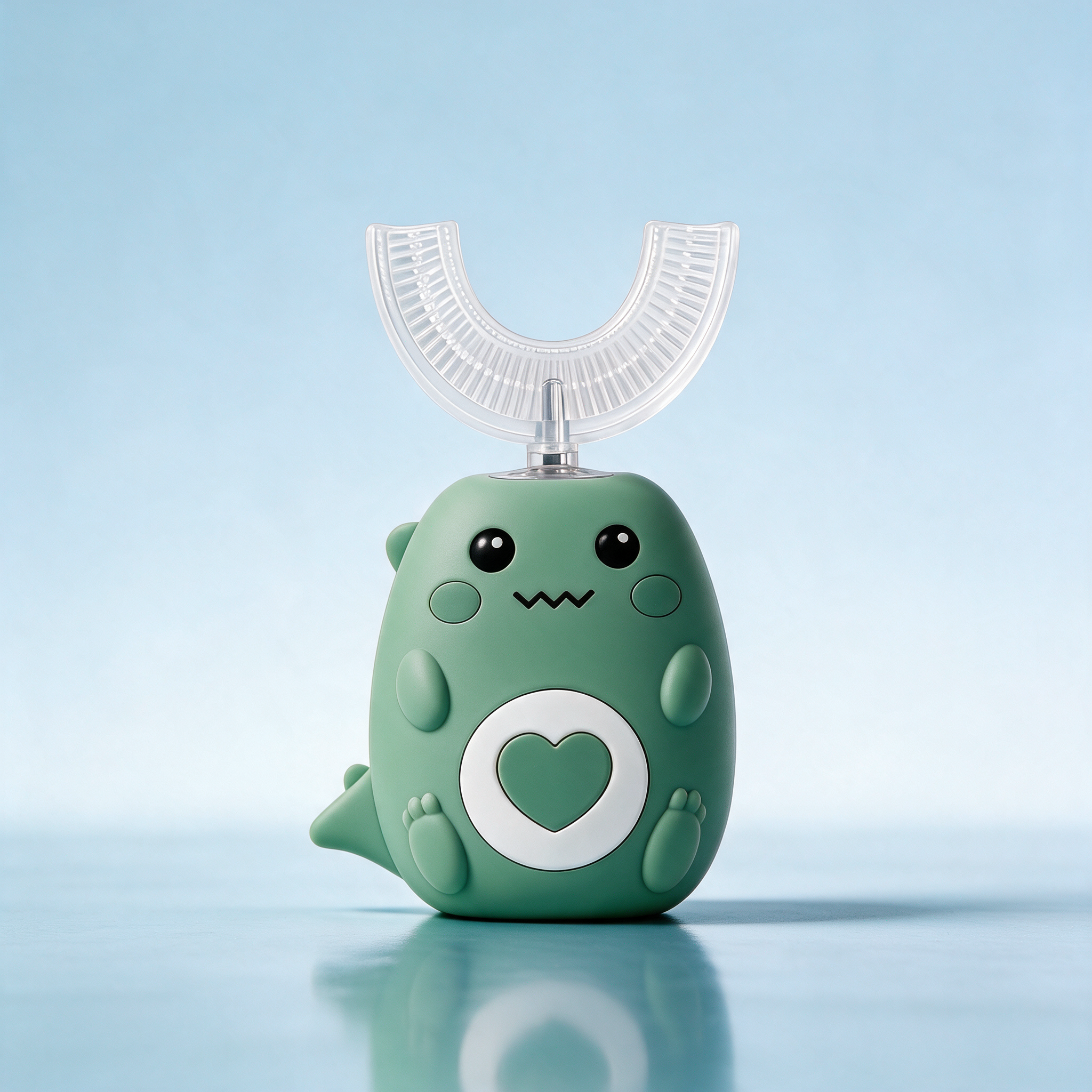 Fun U-Shaped Toothbrush for Kids - green color variant