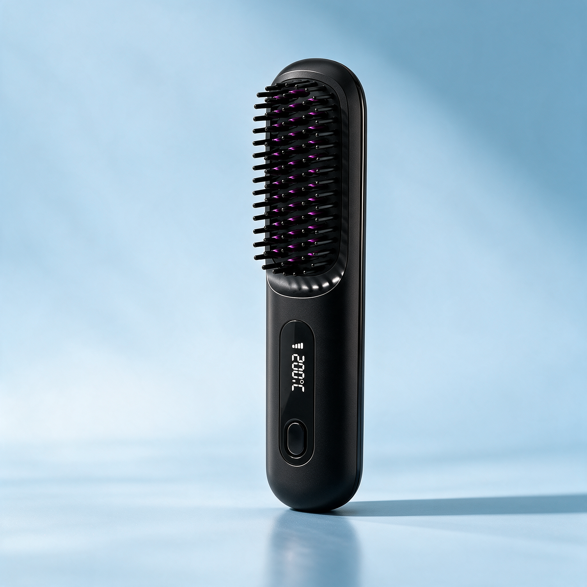 2-in-1 Cordless Hair Straightener Brush - black color variant